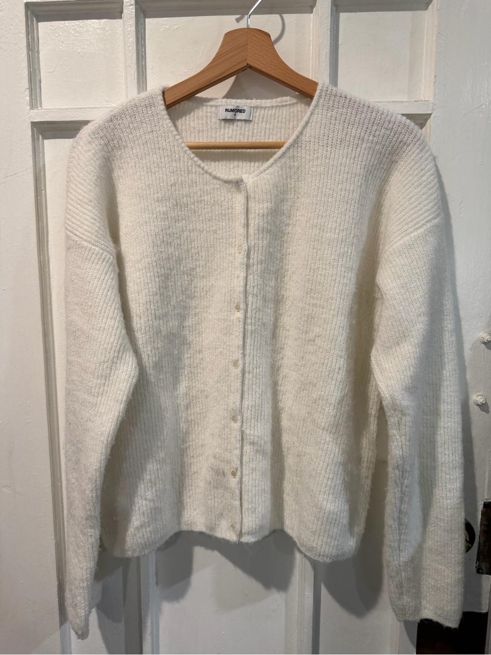 Rumored Cream Fuzzy Knit Sweater